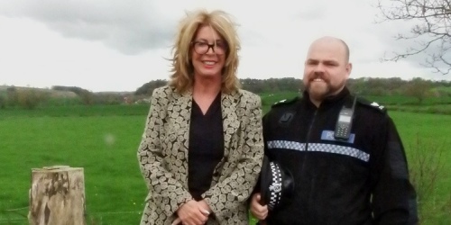 Deputy Police Commissioner Sue Arnold with Sgt Rob Peacock